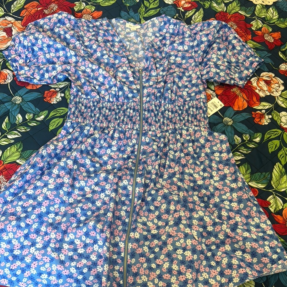 Floral Blue Mini Dress